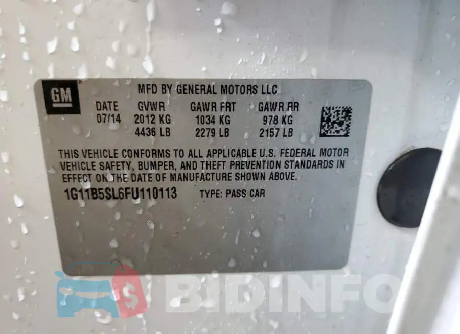1G11B5SL6FU110113 Photo# 12