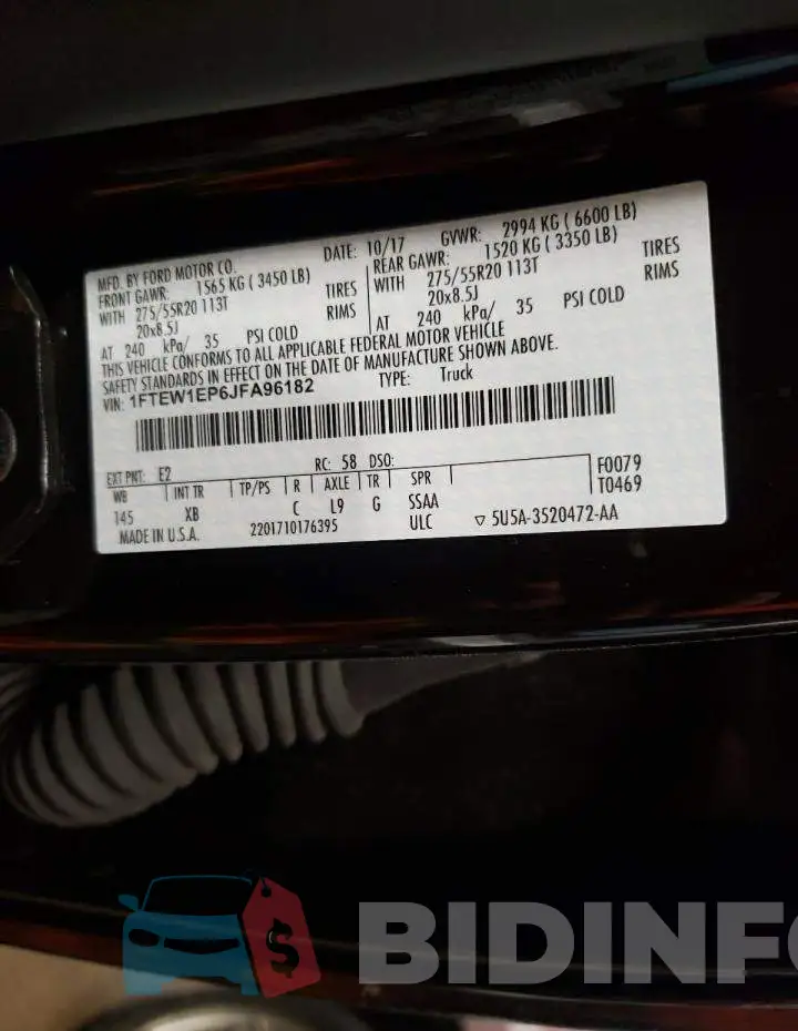 1FTEW1EP6JFA96182 Photo# 12