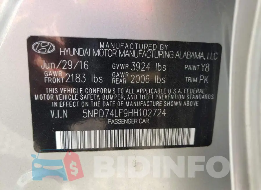 5NPD74LF9HH102724 Photo# 10