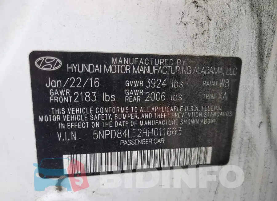 5NPD84LF2HH011663 Photo# 12