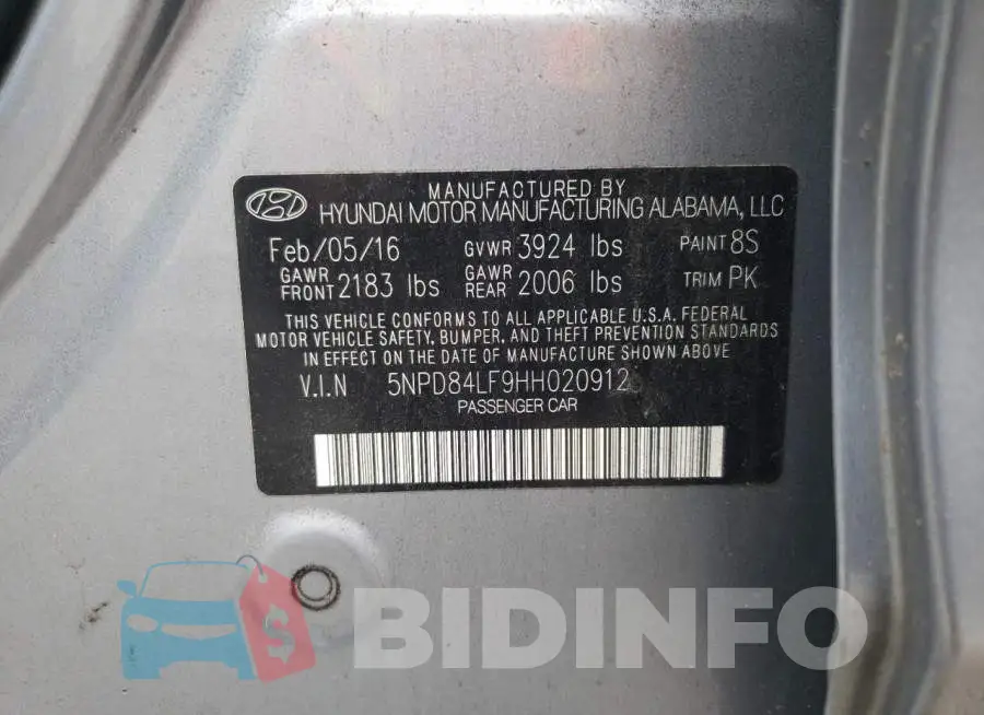 5NPD84LF9HH020912 Photo# 12