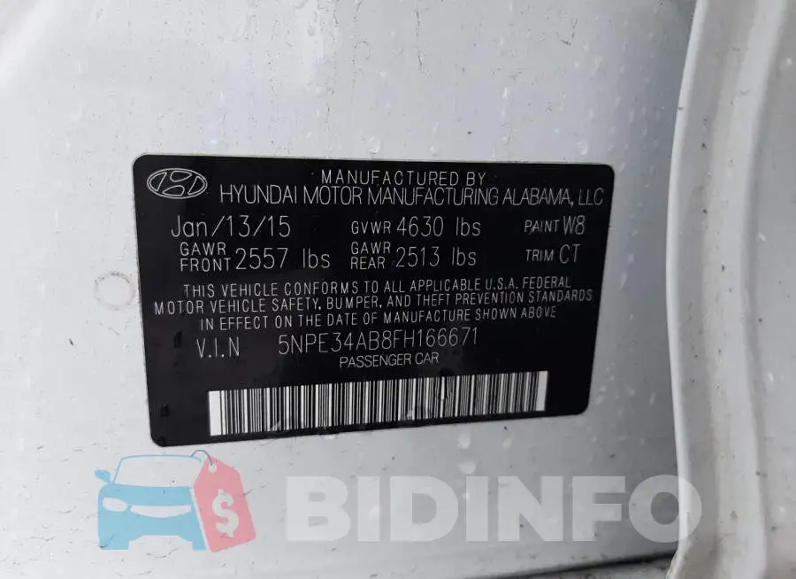 5NPE34AB8FH166671 Photo# 12