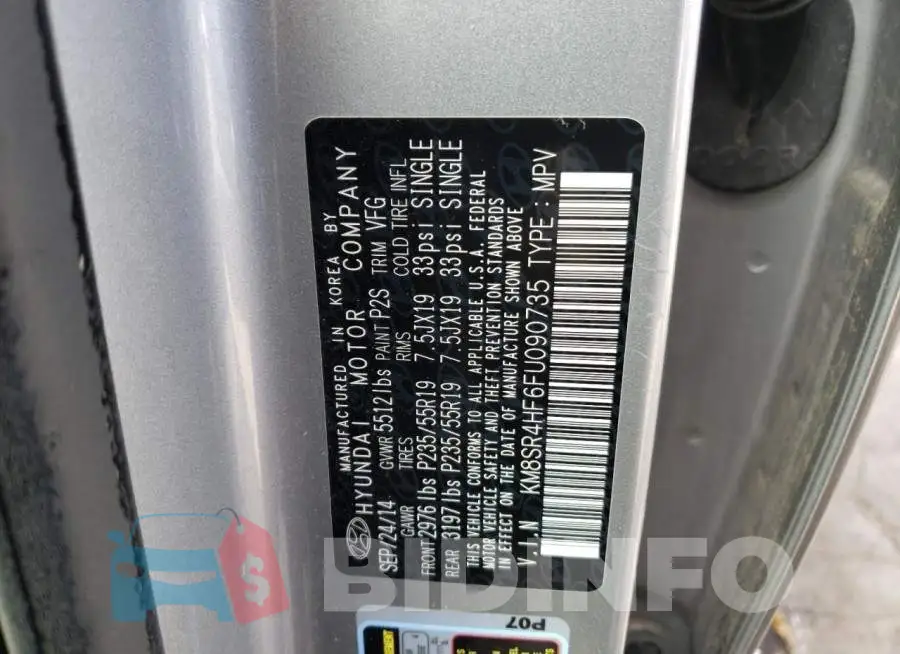 KM8SR4HF6FU090735 Photo# 10