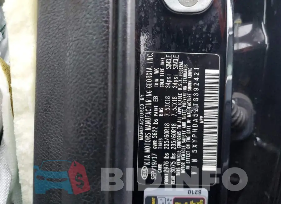 5XYPHDA52JG392421 Photo# 12