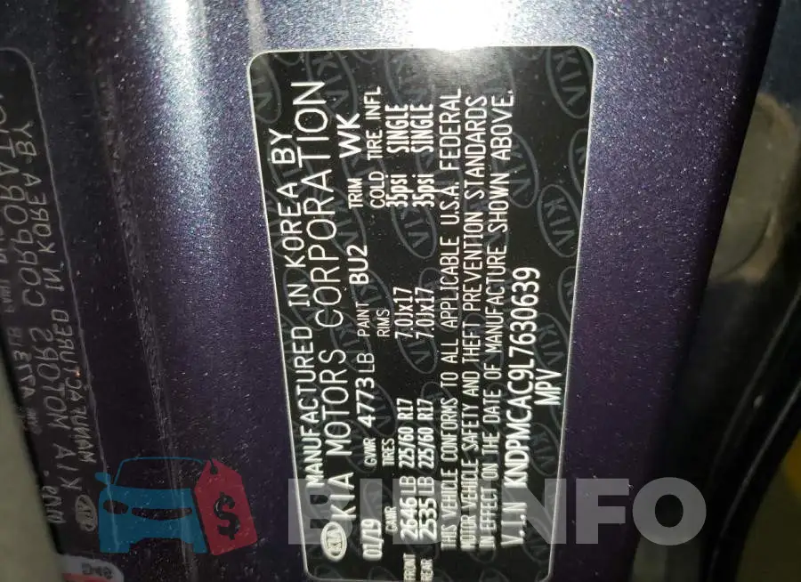 KNDPMCAC9L7630639 Photo# 12