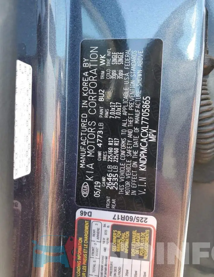 KNDPMCACXL7705865 Photo# 13