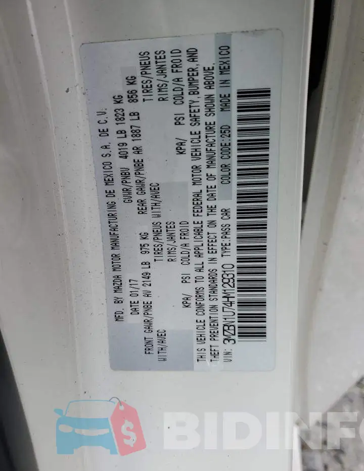 3MZBN1U74HM129310 Photo# 12
