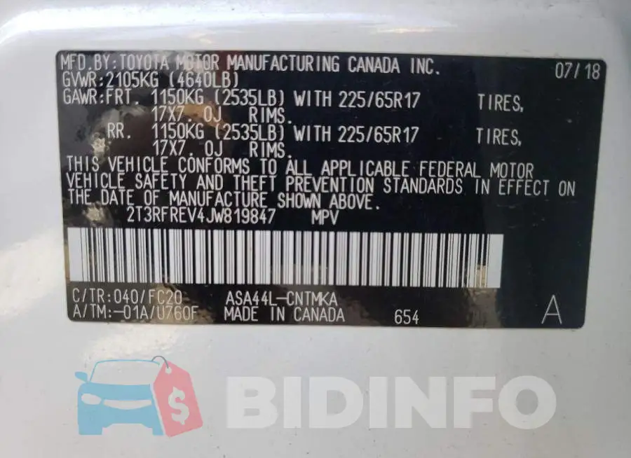2T3RFREV4JW819847 Photo# 10