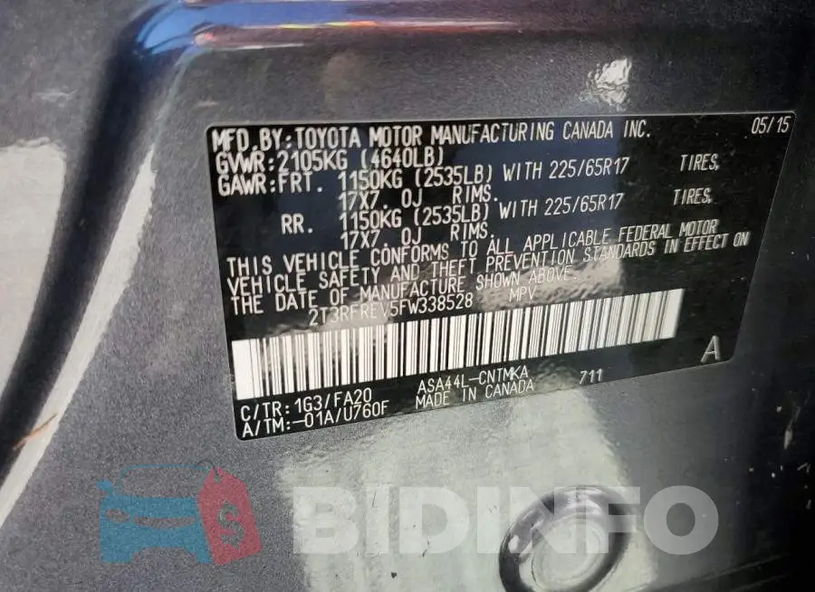 2T3RFREV5FW338528 Photo# 10