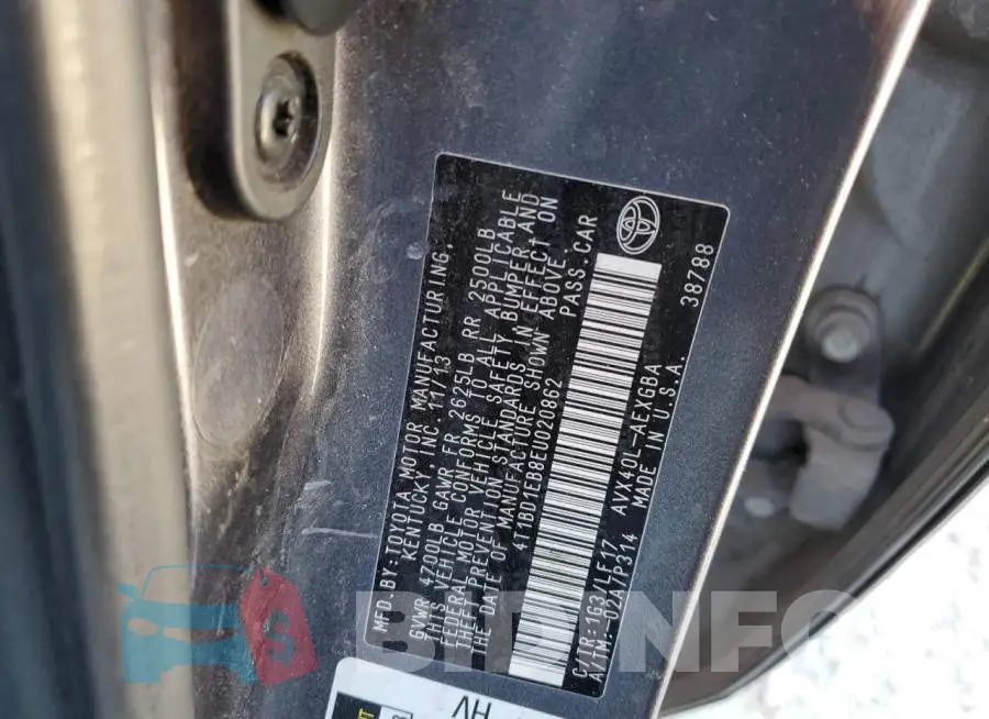 4T1BD1EB8EU020862 Photo# 12