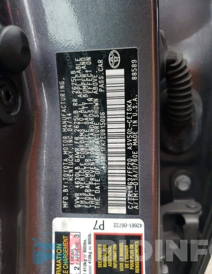 4T1BF1FK7EU815006 Photo# 12