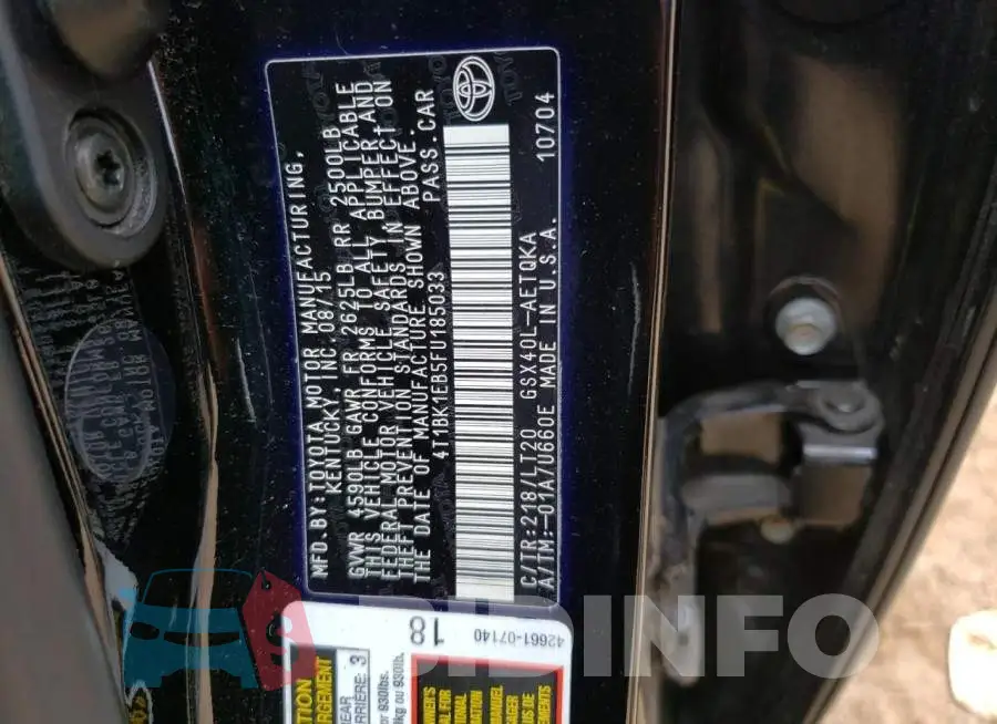 4T1BK1EB5FU185033 Photo# 12