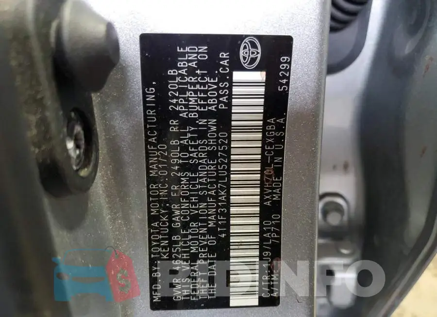 4T1F31AK7LU527520 Photo# 10