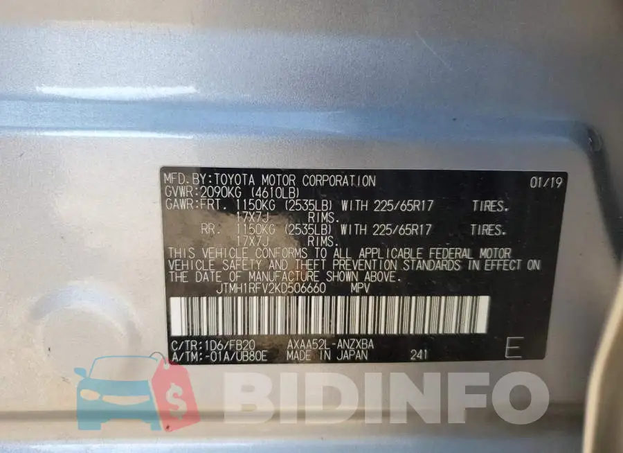 JTMH1RFV2KD506660 Photo# 12