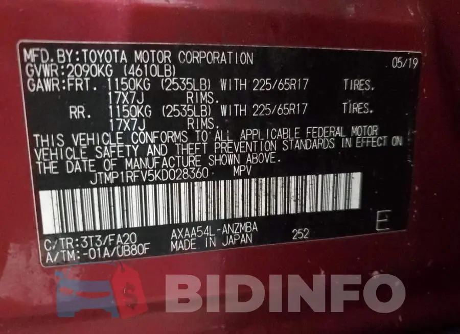 JTMP1RFV5KD028360 Photo# 12