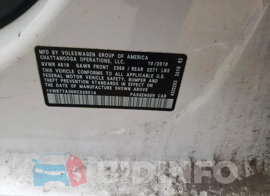1VWBT7A35HC028014 Photo# 9