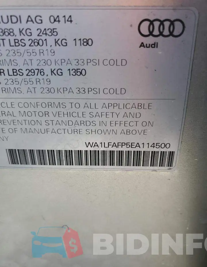 WA1LFAFP5EA114500 Photo# 14