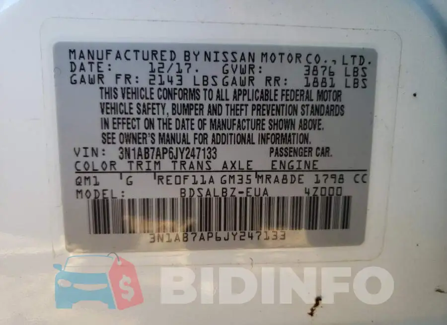 3N1AB7AP6JY247133 Photo# 12