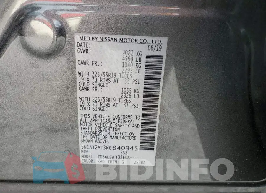5N1AT2MT3KC840945 Photo# 10