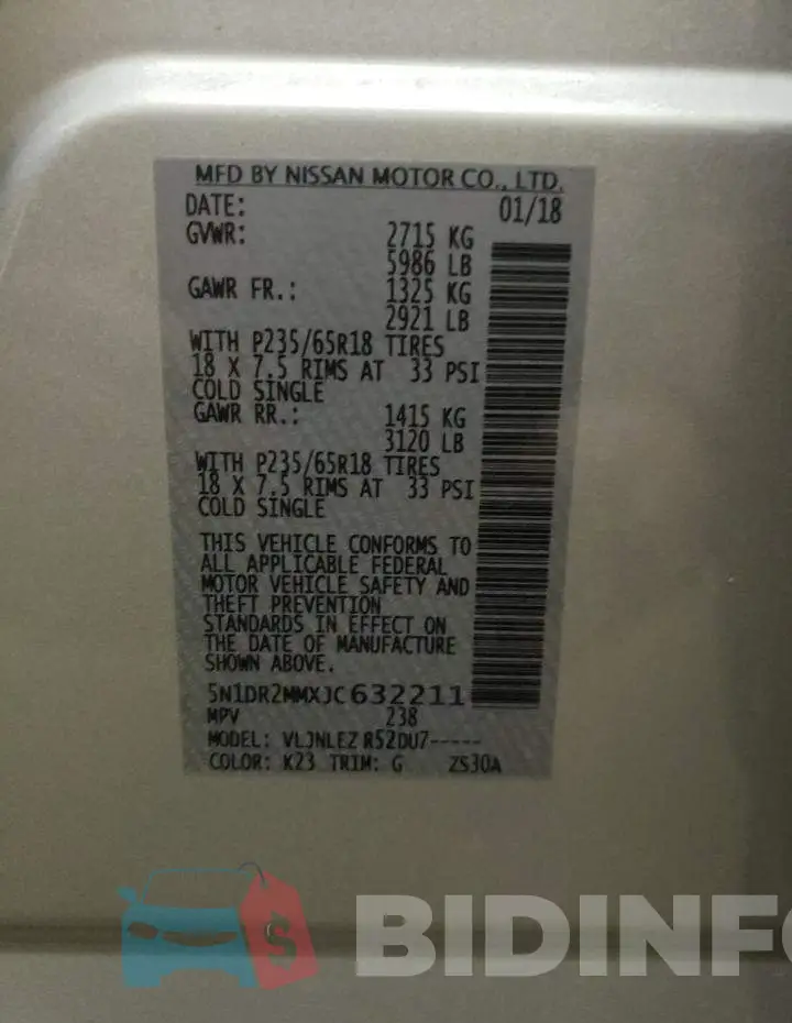 5N1DR2MMXJC632211 Photo# 10