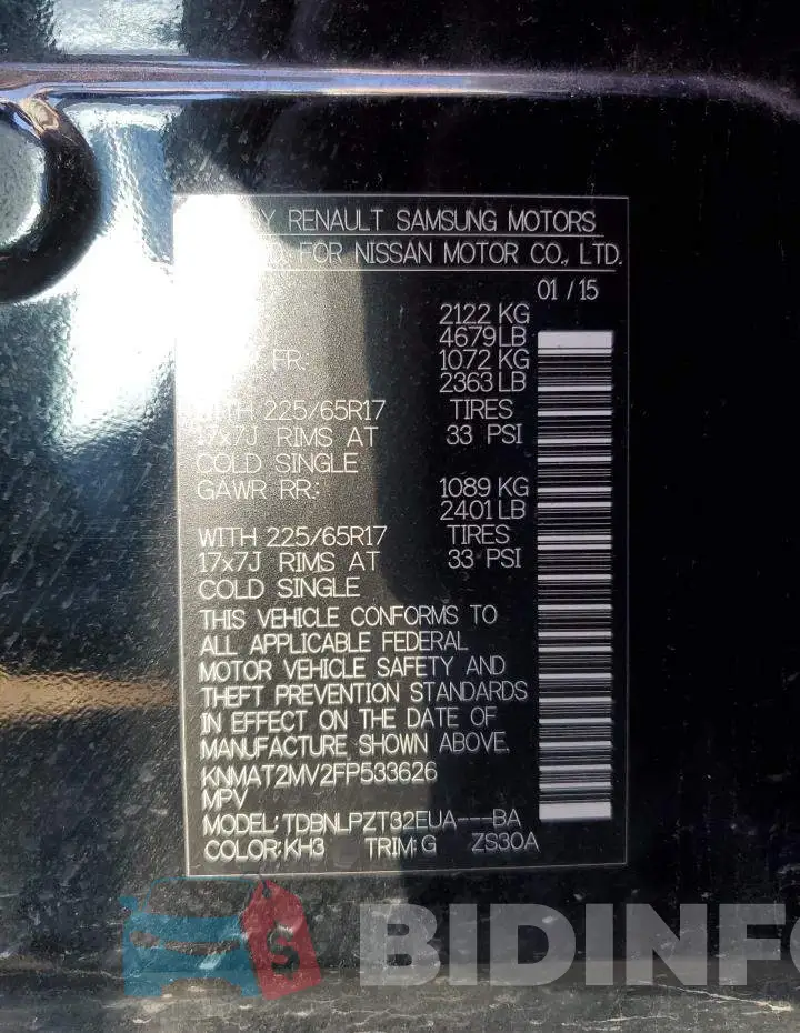 KNMAT2MV2FP533626 Photo# 10