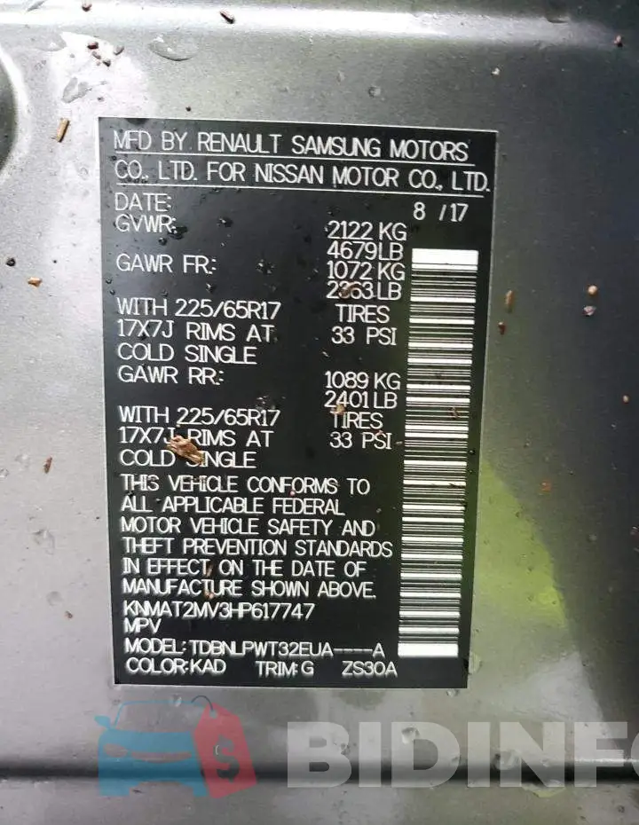KNMAT2MV3HP617747 Photo# 13