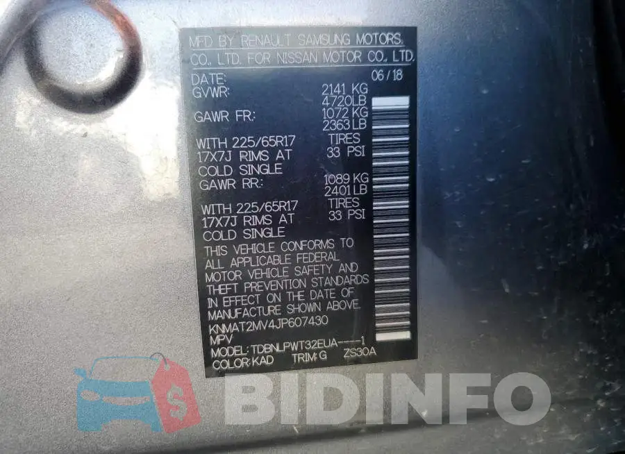 KNMAT2MV4JP607430 Photo# 13