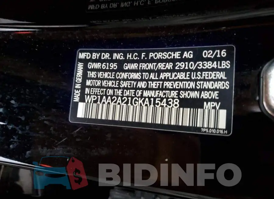WP1AA2A21GKA15438 Photo# 13