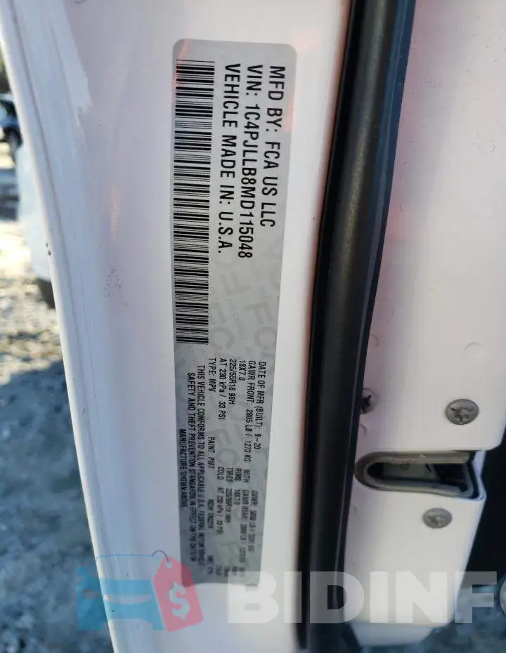 1C4PJLLB8MD115048 Photo# 13