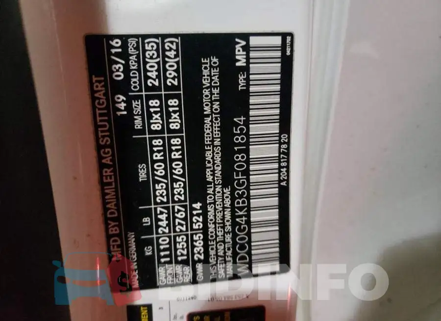 WDC0G4KB3GF081854 Photo# 10