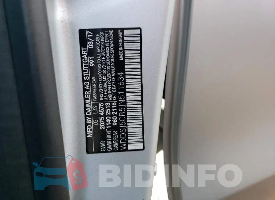 WDDSJ5CB5JN511634 Photo# 12