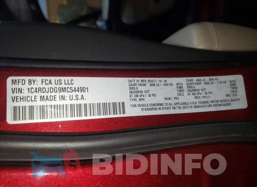 1C4RDJDG9MC544901 Photo# 10