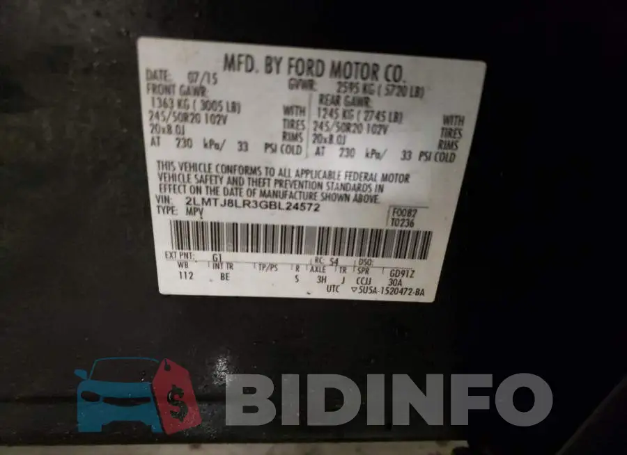 2LMTJ8LR3GBL24572 Photo# 12
