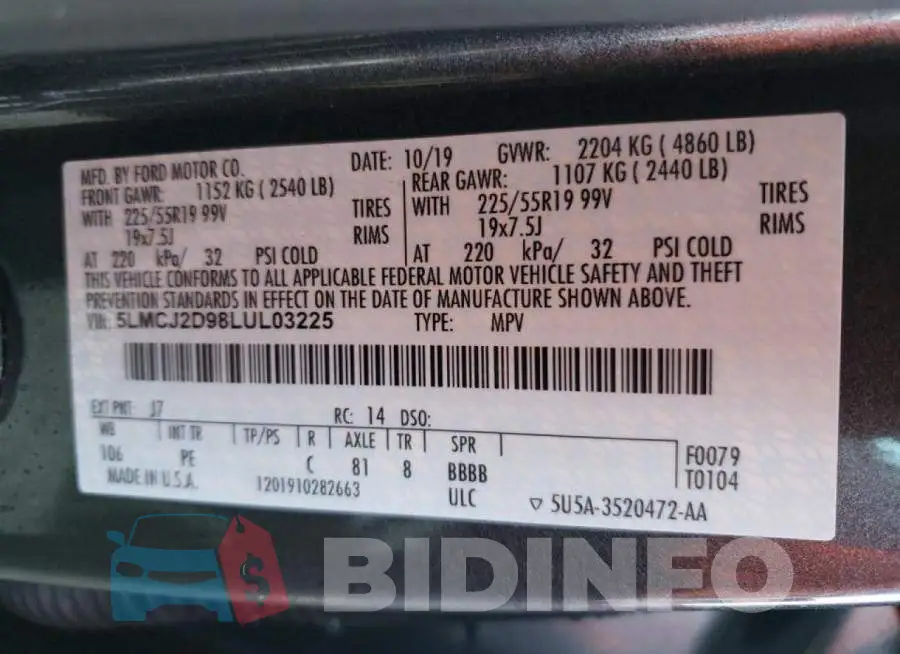 5LMCJ2D98LUL03225 Photo# 14