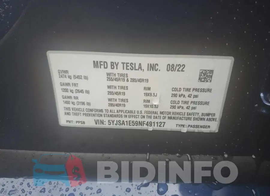 5YJSA1E59NF491127 Photo# 12