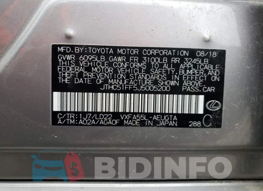 JTHC51FF5J5005200 Photo# 12