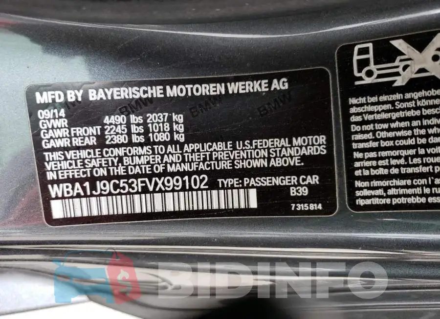 WBA1J9C53FVX99102 Photo# 12