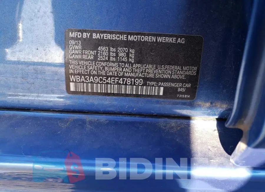 WBA3A9C54EF478199 Photo# 12