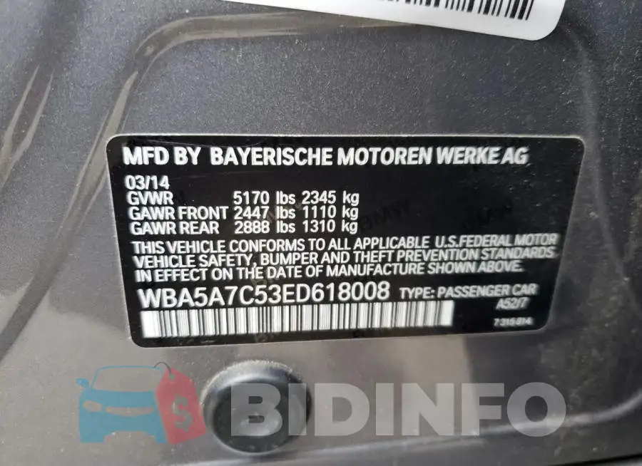 WBA5A7C53ED618008 Photo# 12