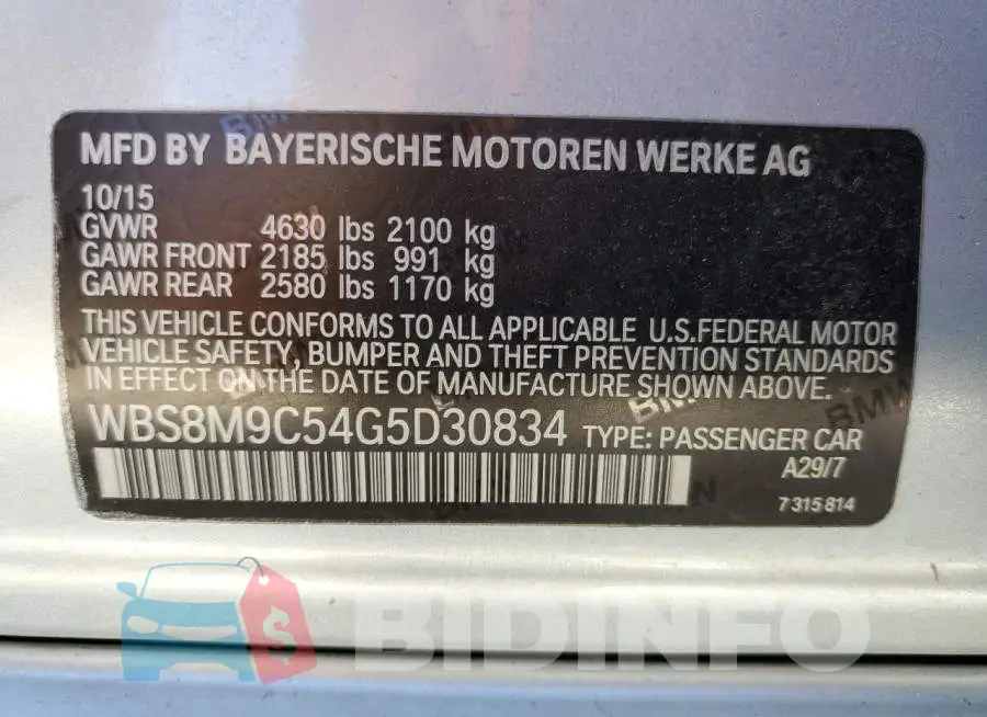 WBS8M9C54G5D30834 Photo# 12