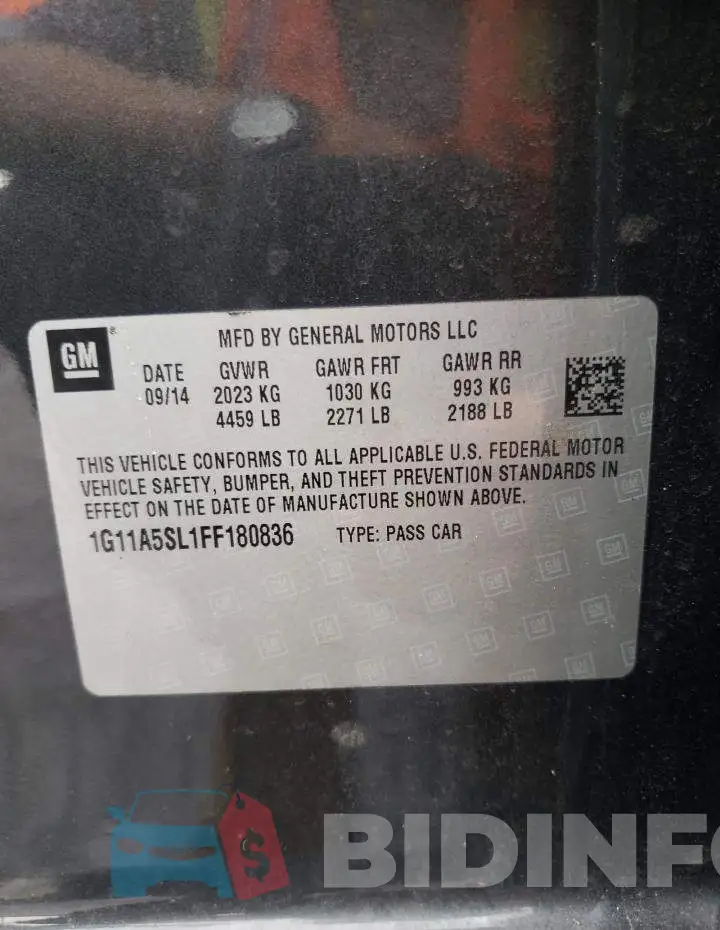 1G11A5SL1FF180836 Photo# 10