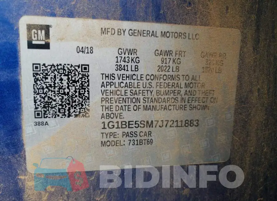 1G1BE5SM7J7211883 Photo# 12