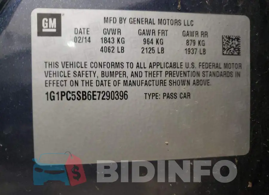 1G1PC5SB6E7290396 Photo# 12