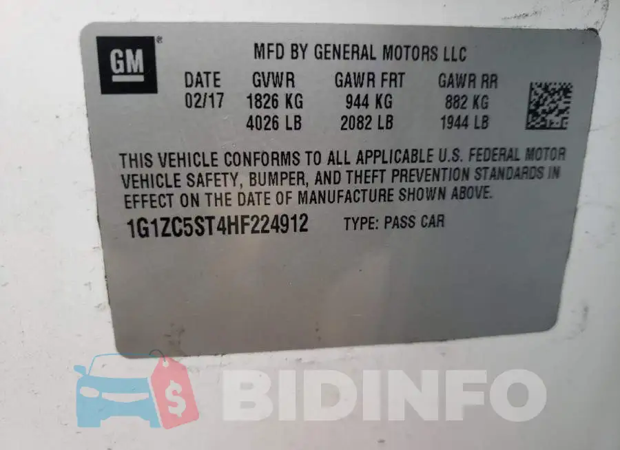 1G1ZC5ST4HF224912 Photo# 13