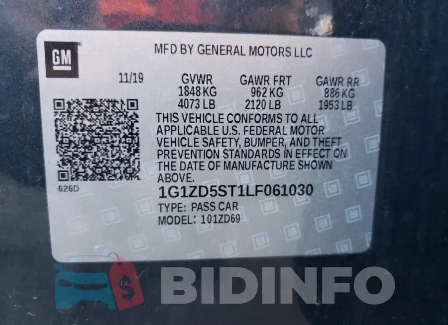 1G1ZD5ST1LF061030 Photo# 10