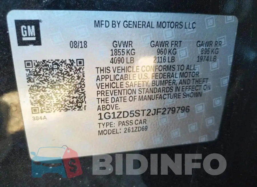 1G1ZD5ST2JF279796 Photo# 10
