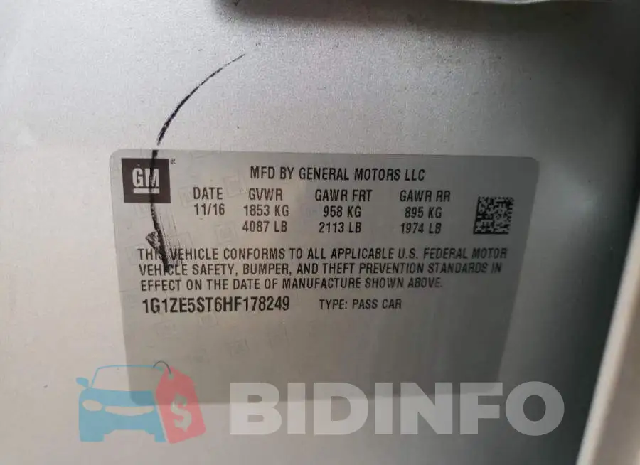 1G1ZE5ST6HF178249 Photo# 10