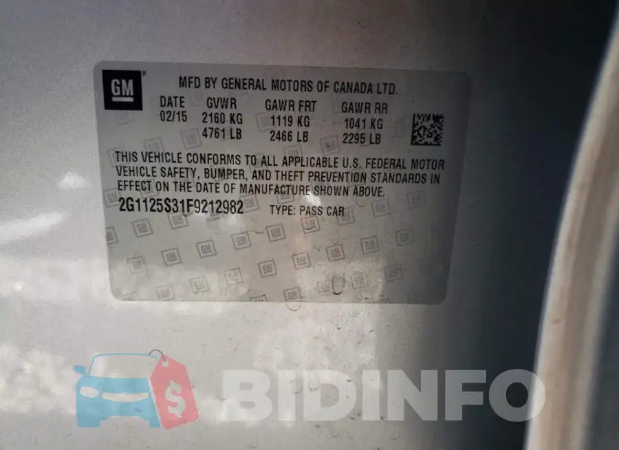 2G1125S31F9212982 Photo# 12