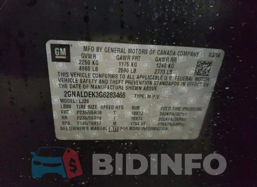 2GNALDEK3G6283466 Photo# 13