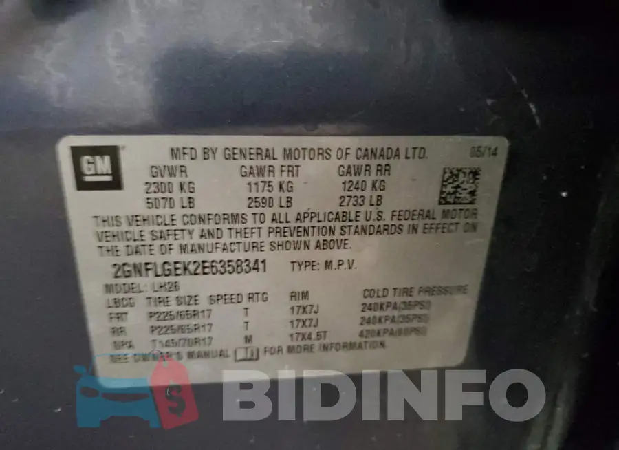 2GNFLGEK2E6358341 Photo# 13